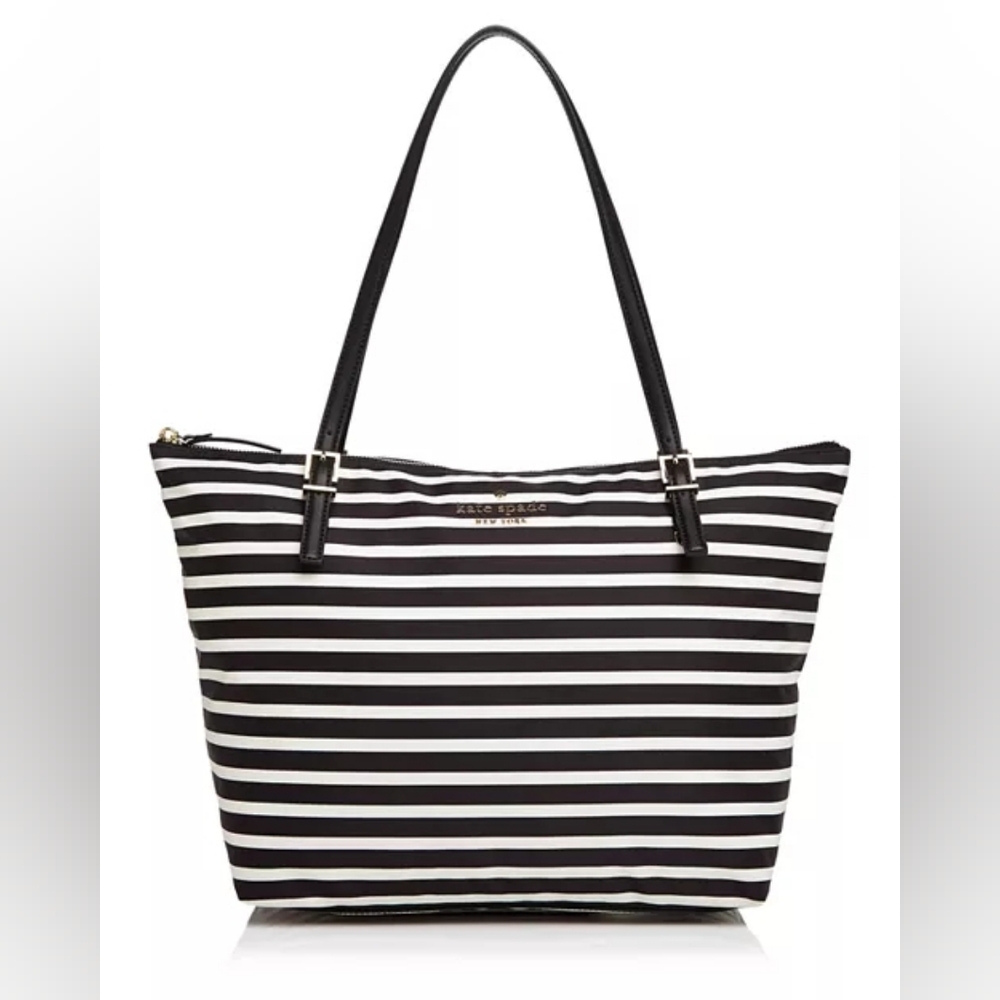 Kate Spade New York Watson Lane Maya Striped Nylon Tote Bag EUC
